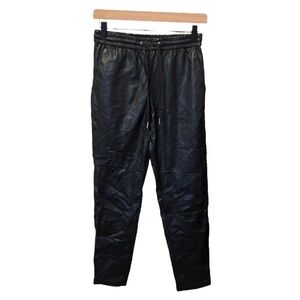 H&M High Waisted Faux Leather Pants Black Neutral Comfy Trendy Streetwear XS